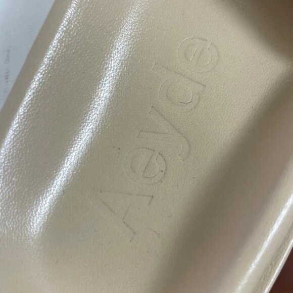 Aeyde Sandals Beige Leather Slide Slip On Women's 39 EU/8 UK Made In Italy - Picture 7 of 12